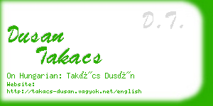 dusan takacs business card